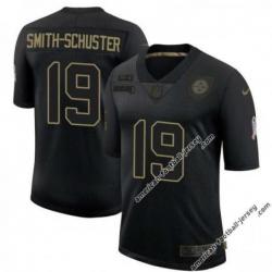Black JuJu Smith-Schuster Steelers #19 Stitched Salute to Service Football Jersey Mens Womens Youth
