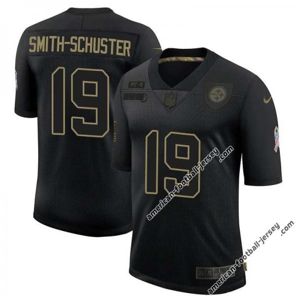 Black JuJu Smith-Schuster Steelers #19 Stitched Salute to Service Football Jersey Mens Womens Youth