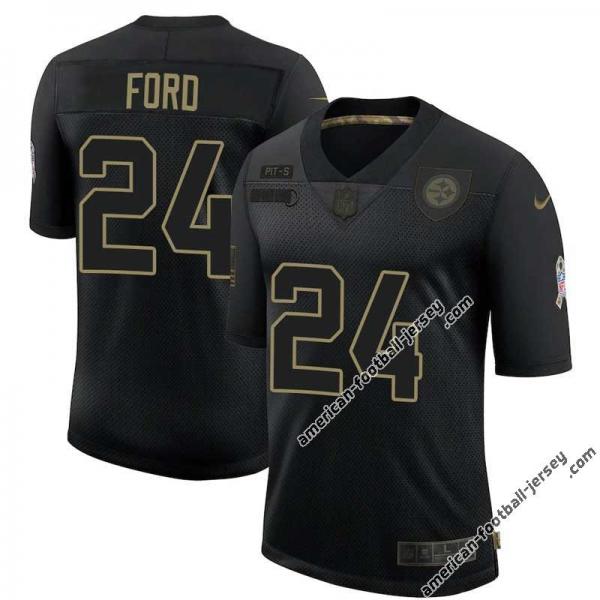 Black Henry Ford Steelers #24 Stitched Salute to Service Football Jersey Mens Womens Youth