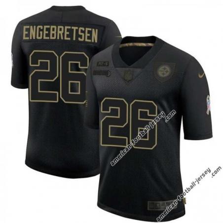 Black Tiny Engebretsen Steelers #26 Stitched Salute to Service Football Jersey Mens Womens Youth