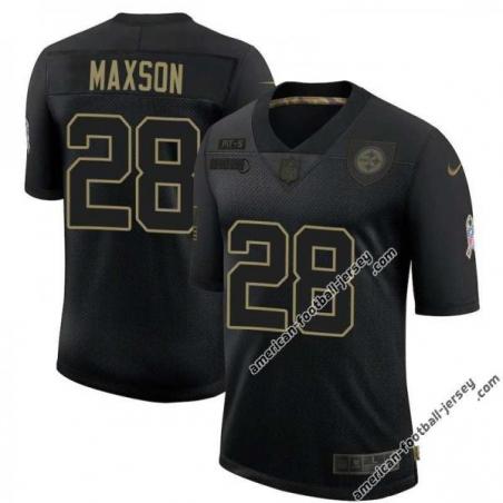 Black Alvin Maxson Steelers #28 Stitched Salute to Service Football Jersey Mens Womens Youth