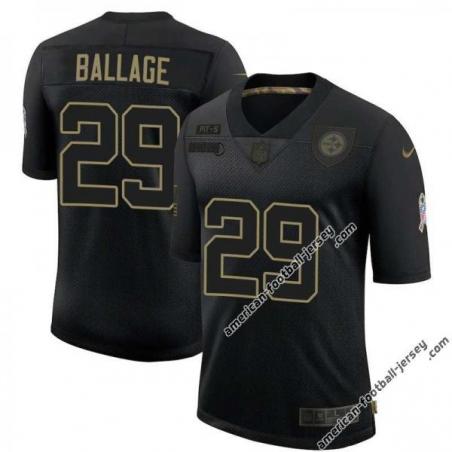 Black Kalen Ballage Steelers #29 Stitched Salute to Service Football Jersey Mens Womens Youth