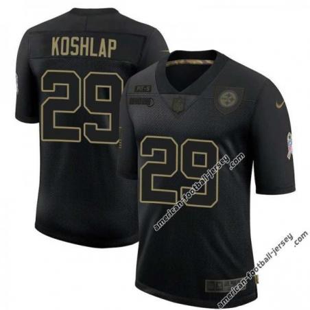 Black Julie Koshlap Steelers #29 Stitched Salute to Service Football Jersey Mens Womens Youth