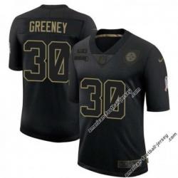 Black Norm Greeney Steelers #30 Stitched Salute to Service Football Jersey Mens Womens Youth