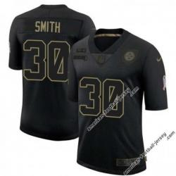 Black Truett Smith Steelers #30 Stitched Salute to Service Football Jersey Mens Womens Youth