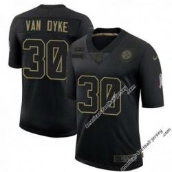 Black DeMarcus Van Dyke Steelers #30 Stitched Salute to Service Football Jersey Mens Womens Youth