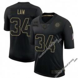 Black Hubbard Law Steelers #34 Stitched Salute to Service Football Jersey Mens Womens Youth