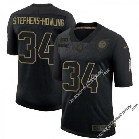 Black LaRod Stephens-Howling Steelers #34 Stitched Salute to Service Football Jersey Mens Womens Youth