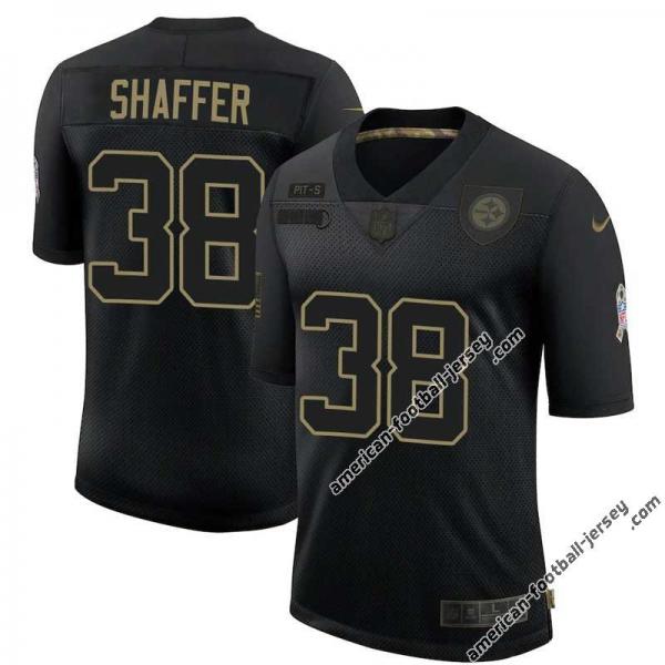 Black George Shaffer Steelers #38 Stitched Salute to Service Football Jersey Mens Womens Youth
