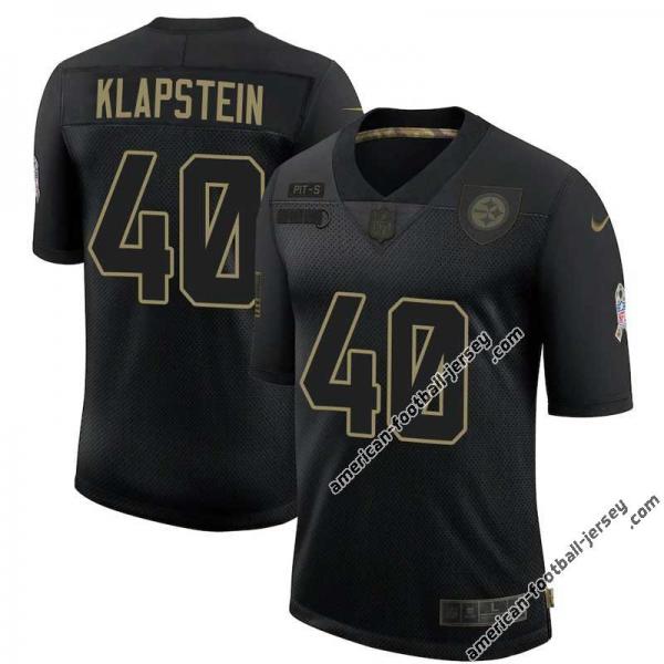 Black Earl Klapstein Steelers #40 Stitched Salute to Service Football Jersey Mens Womens Youth