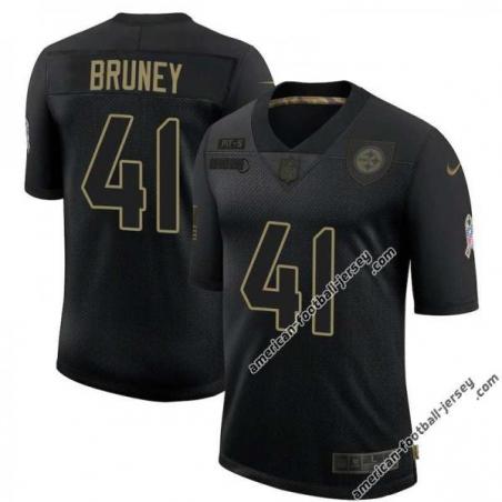 Black Fred Bruney Steelers #41 Stitched Salute to Service Football Jersey Mens Womens Youth