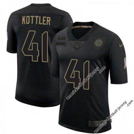 Black Marty Kottler Steelers #41 Stitched Salute to Service Football Jersey Mens Womens Youth