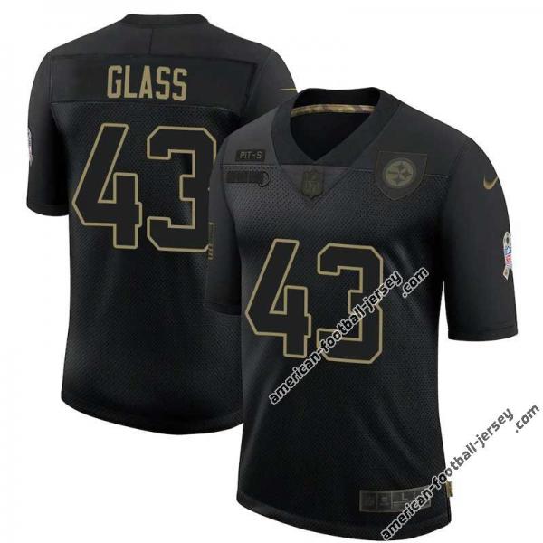 Black Glenn Glass Steelers #43 Stitched Salute to Service Football Jersey Mens Womens Youth