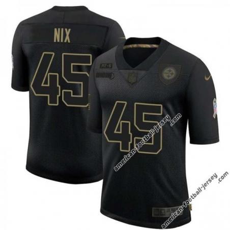 Black Roosevelt Nix Steelers #45 Stitched Salute to Service Football Jersey Mens Womens Youth