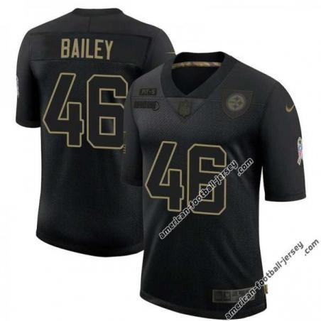 Black Patrick Bailey Steelers #46 Stitched Salute to Service Football Jersey Mens Womens Youth