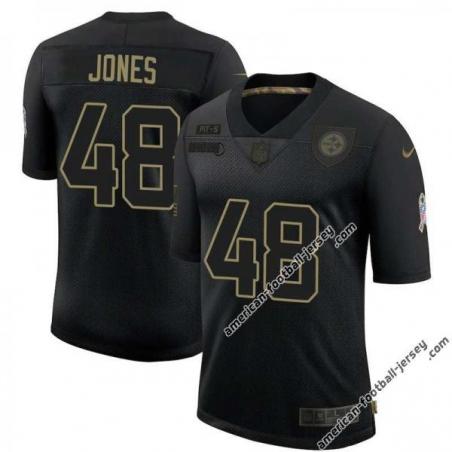 Black Jamir Jones Steelers #48 Stitched Salute to Service Football Jersey Mens Womens Youth