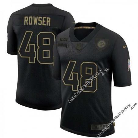 Black John Rowser Steelers #48 Stitched Salute to Service Football Jersey Mens Womens Youth