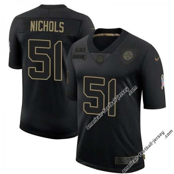 Black Allen Nichols Steelers #51 Stitched Salute to Service Football Jersey Mens Womens Youth