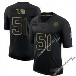 Black Dan Turk Steelers #51 Stitched Salute to Service Football Jersey Mens Womens Youth