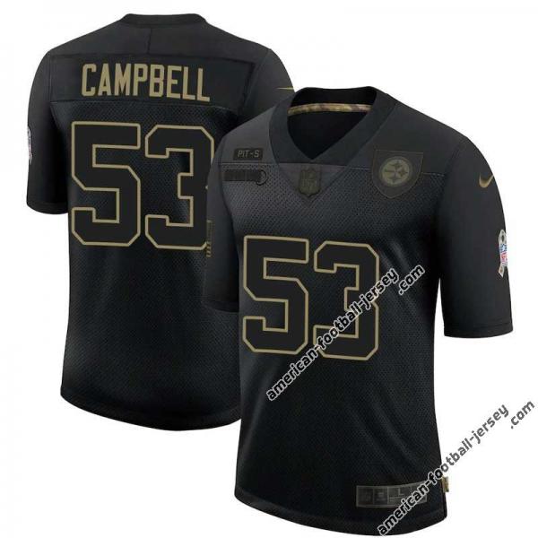 Black John Campbell Steelers #53 Stitched Salute to Service Football Jersey Mens Womens Youth