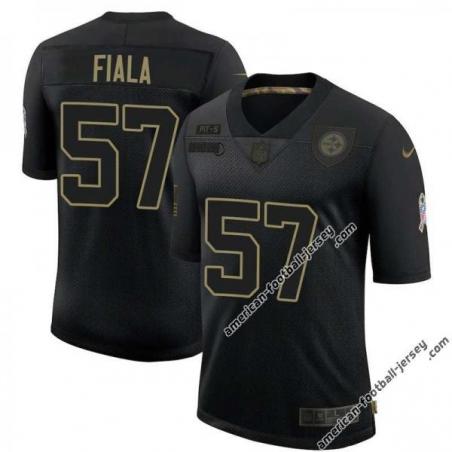 Black John Fiala Steelers #57 Stitched Salute to Service Football Jersey Mens Womens Youth