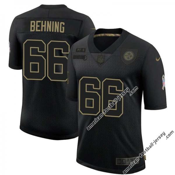 Black Mark Behning Steelers #66 Stitched Salute to Service Football Jersey Mens Womens Youth