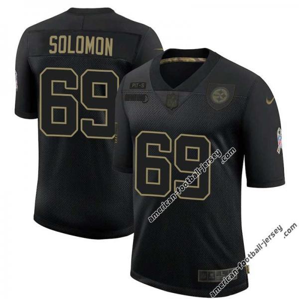 Black Ariel Solomon Steelers #69 Stitched Salute to Service Football Jersey Mens Womens Youth