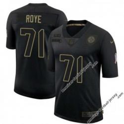 Black Orpheus Roye Steelers #71 Stitched Salute to Service Football Jersey Mens Womens Youth