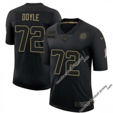 Black Ted Doyle Steelers #72 Stitched Salute to Service Football Jersey Mens Womens Youth