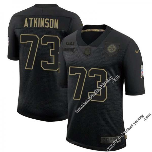 Black Frank Atkinson Steelers #73 Stitched Salute to Service Football Jersey Mens Womens Youth
