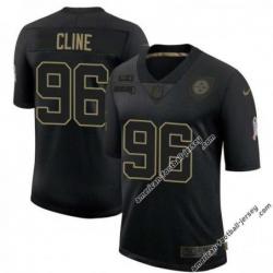Black Jackie Cline Steelers #96 Stitched Salute to Service Football Jersey Mens Womens Youth