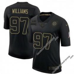 Black Joe Williams Steelers #97 Stitched Salute to Service Football Jersey Mens Womens Youth