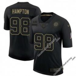 Black Casey Hampton Steelers #98 Stitched Salute to Service Football Jersey Mens Womens Youth
