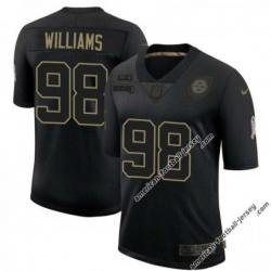 Black Gerald Williams Steelers #98 Stitched Salute to Service Football Jersey Mens Womens Youth