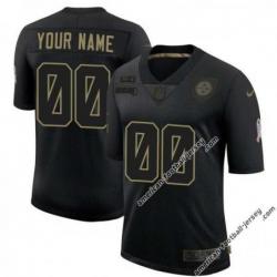 Black Custom Steelers #99 Stitched Salute to Service Football Jersey Mens Womens Youth