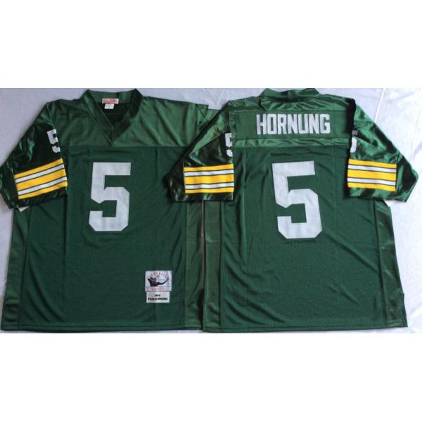 Paul Hornung Green Bay Football Jersey - Green Bay #5 Football Jersey (Green, Short Sleeves Throwback)