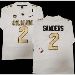 Quarterback Shedeur Sanders Jersey with L patch PAC12 Colorado Buffaloes #2