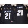 PAC12 Colorado Buffaloes #21 Safety Shilo Sanders Jersey with Shoulder Patch - Black