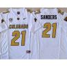 PAC12 Colorado Buffaloes #21 Safety Shilo Sanders Jersey with Shoulder Patch -White