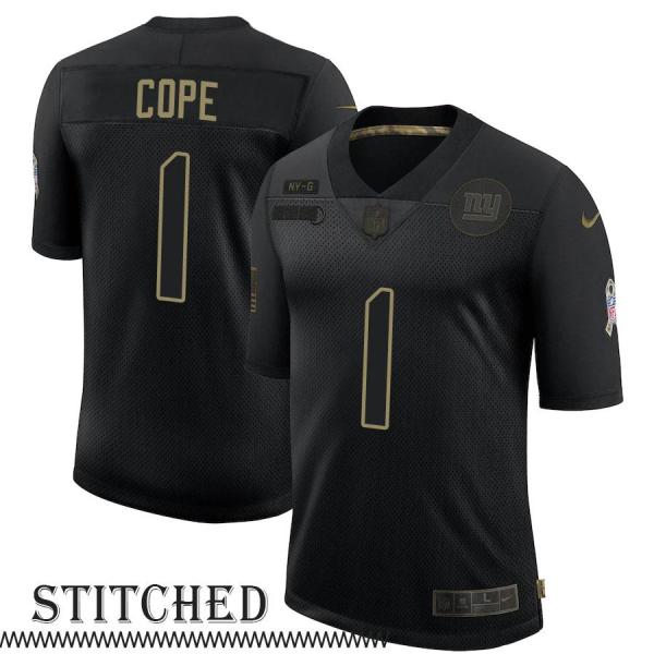 NY Giants #1 Frank Cope Black Salute to Service Jersey