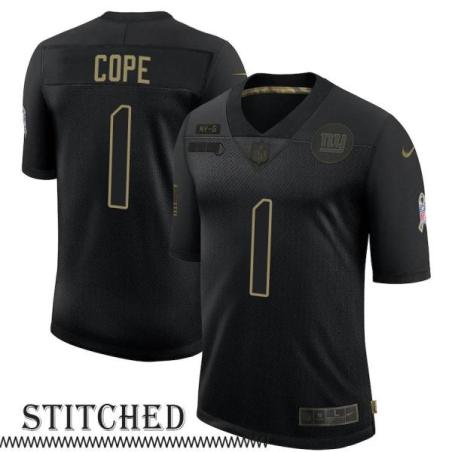 NY Giants #1 Frank Cope Black Salute to Service Jersey