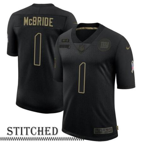 NY Giants #1 Jack McBride Black Salute to Service Jersey
