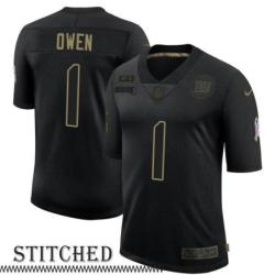 NY Giants #1 Bill Owen Black Salute to Service Jersey
