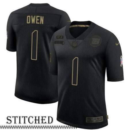 NY Giants #1 Bill Owen Black Salute to Service Jersey