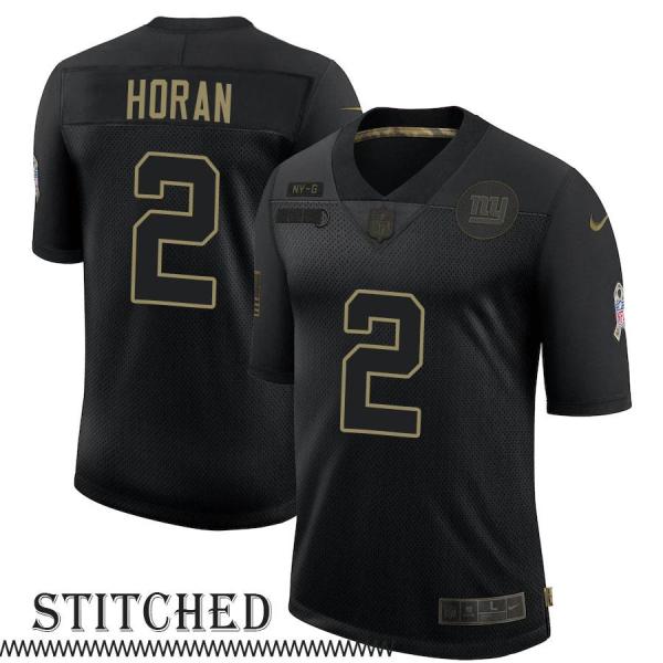 NY Giants #2 Mike Horan Black Salute to Service Jersey