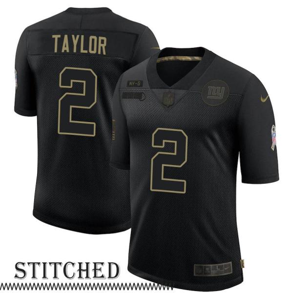 NY Giants #2 Tyrod Taylor Black Salute to Service Jersey