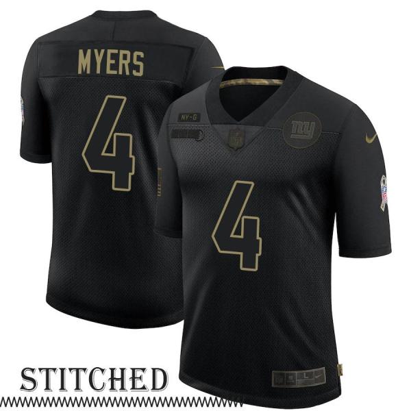 NY Giants #4 Tommy Myers Black Salute to Service Jersey