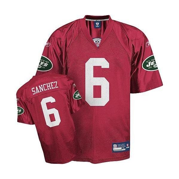 Mark Sanchez NY-J Football Jersey - NY-J #6 Football Jersey(Red)