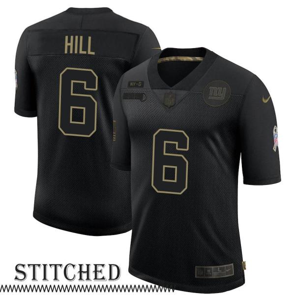 NY Giants #6 Cowboy Hill Black Salute to Service Jersey