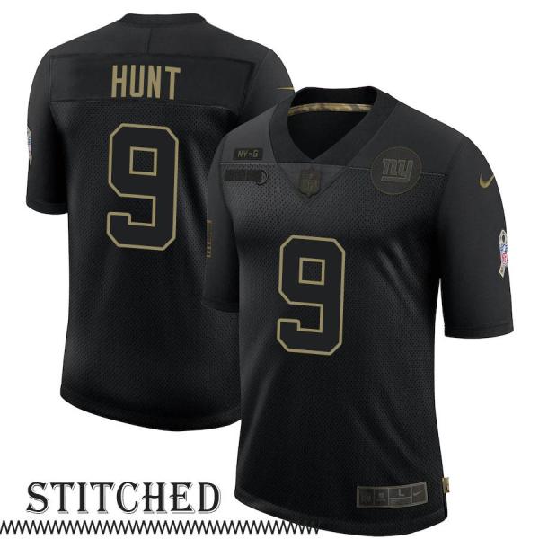 NY Giants #9 George Hunt Black Salute to Service Jersey